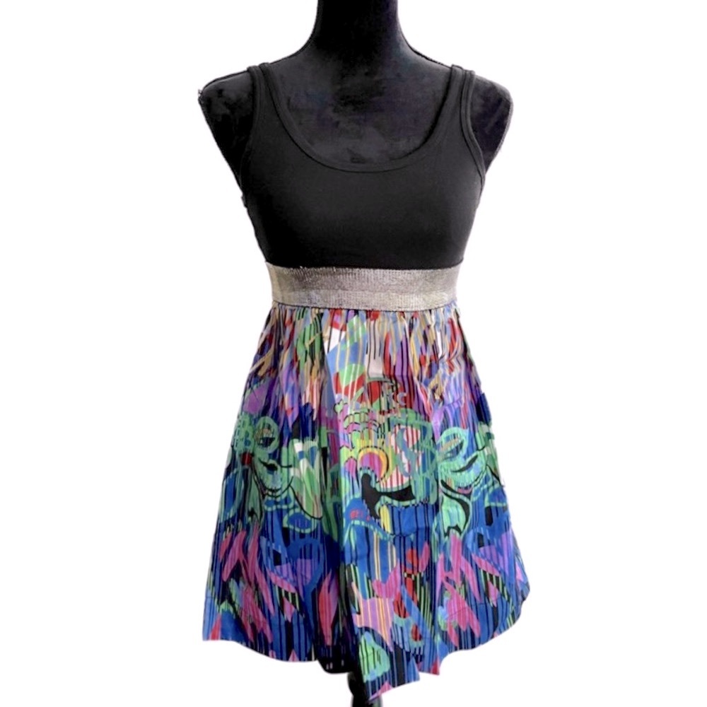 TWENTY ONE Size Small Flirty Summer Tropical Tank Top Mini Dress